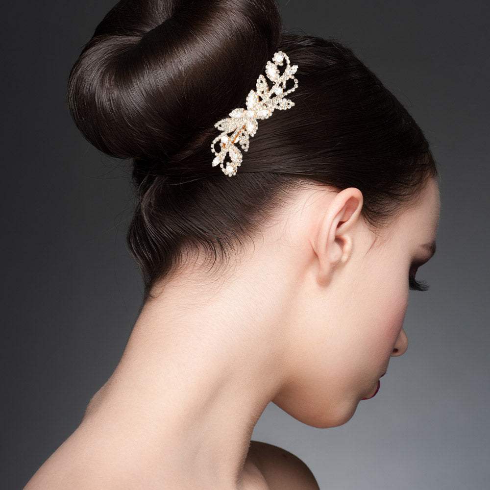Flower Leaf Branch CZ tone Embellished Hair Comb - Madeline Love - Flyclothing LLC