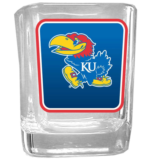 Kansas Jayhawks Square Glass Shot Glass - Kansas Jayhawks - Flyclothing LLC