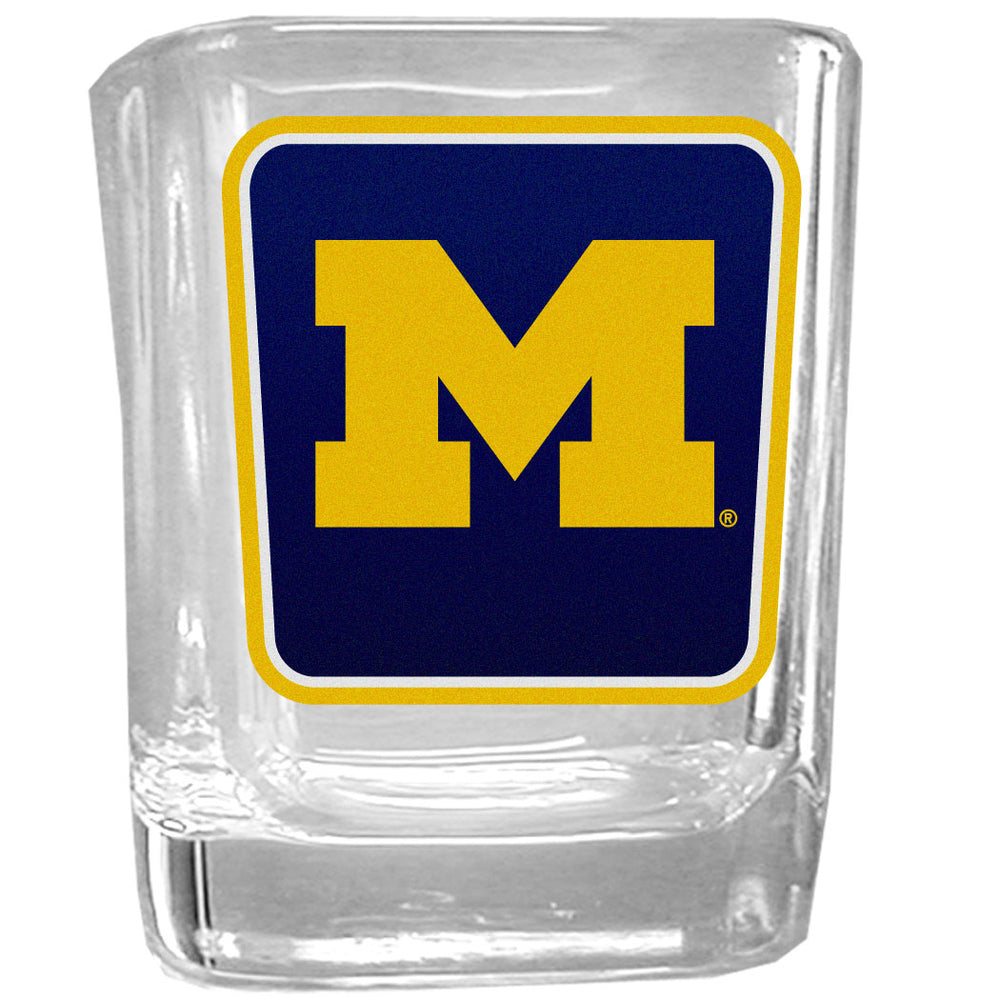 Michigan Wolverines Square Glass Shot Glass