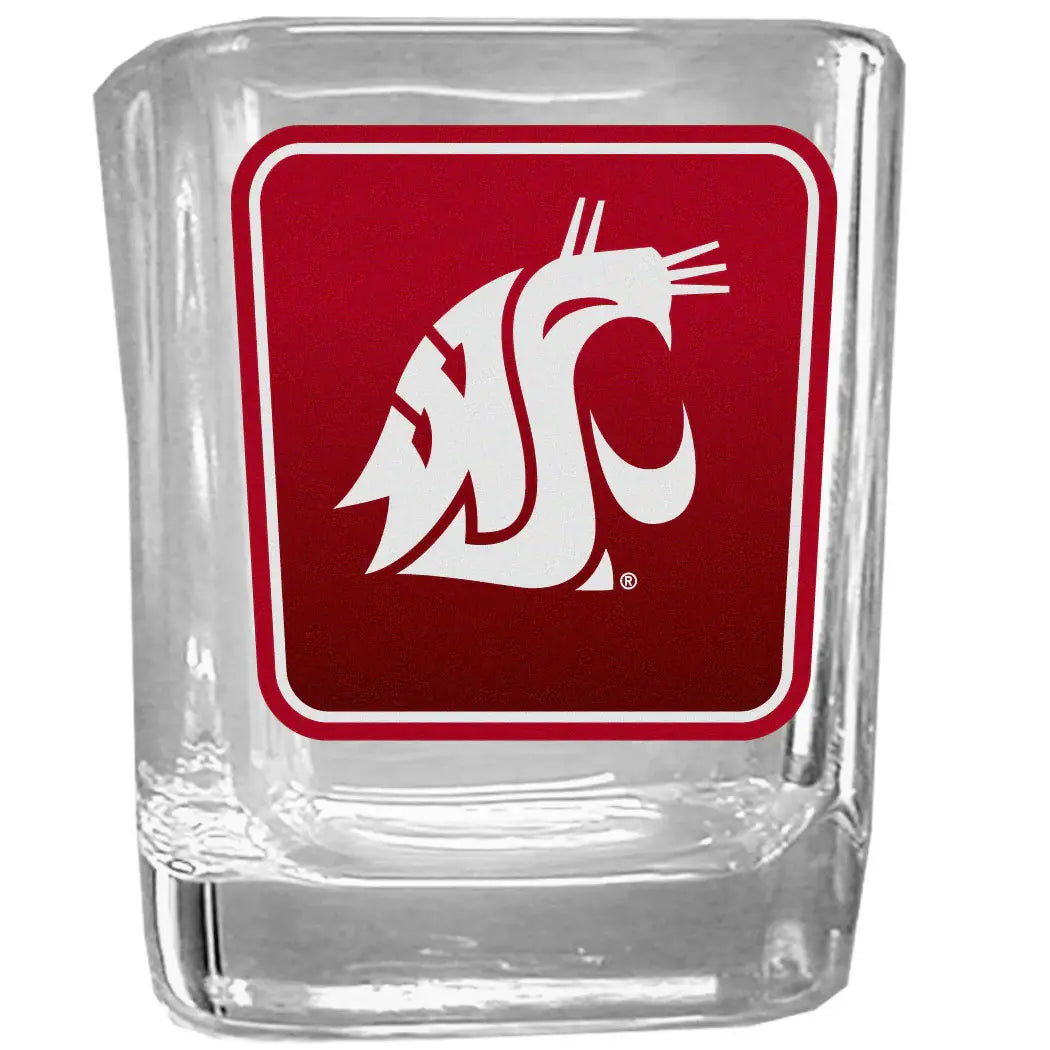 Washington St. Cougars Square Glass Shot Glass - Washington St. Cougars - Flyclothing LLC