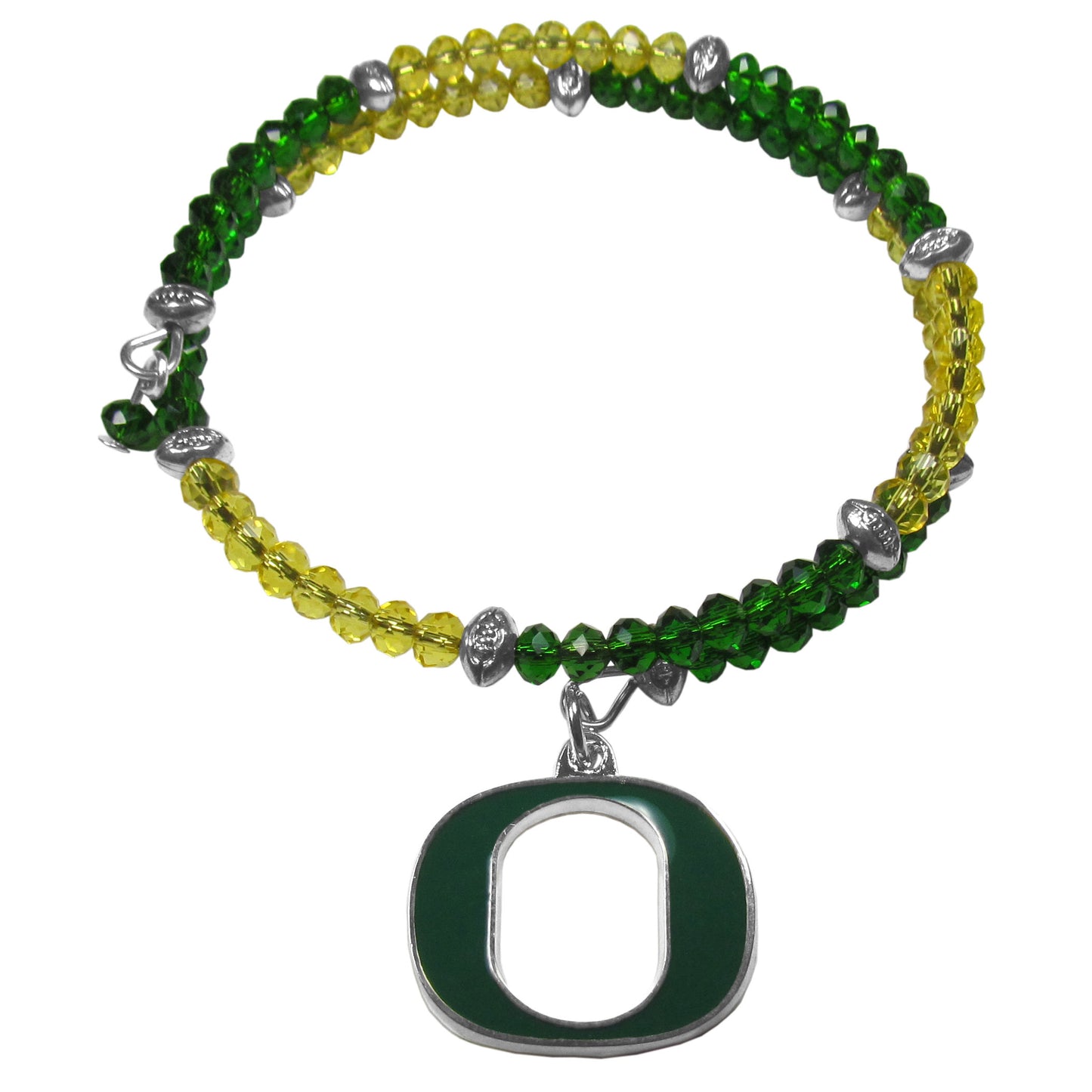 Oregon Ducks Crystal Memory Wire Bracelet
