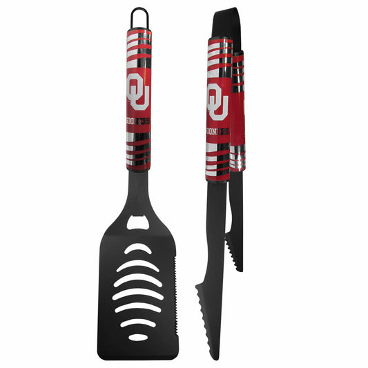 Oklahoma Sooners 2 pc Black Tailgate BBQ Set - Siskiyou Buckle