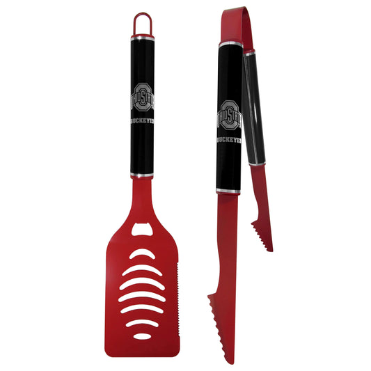 Ohio St. Buckeyes 2 pc Color and Black Tailgate BBQ Set - Siskiyou Buckle
