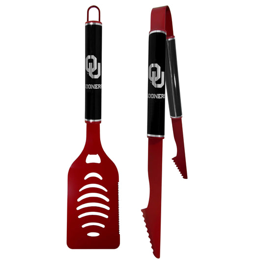 Oklahoma Sooners 2 pc Color and Black Tailgate BBQ Set - Siskiyou Buckle