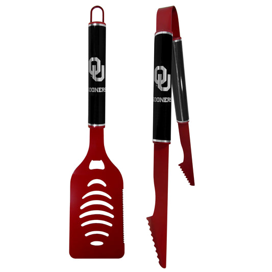 Oklahoma Sooners 2 pc Color and Black Tailgate BBQ Set