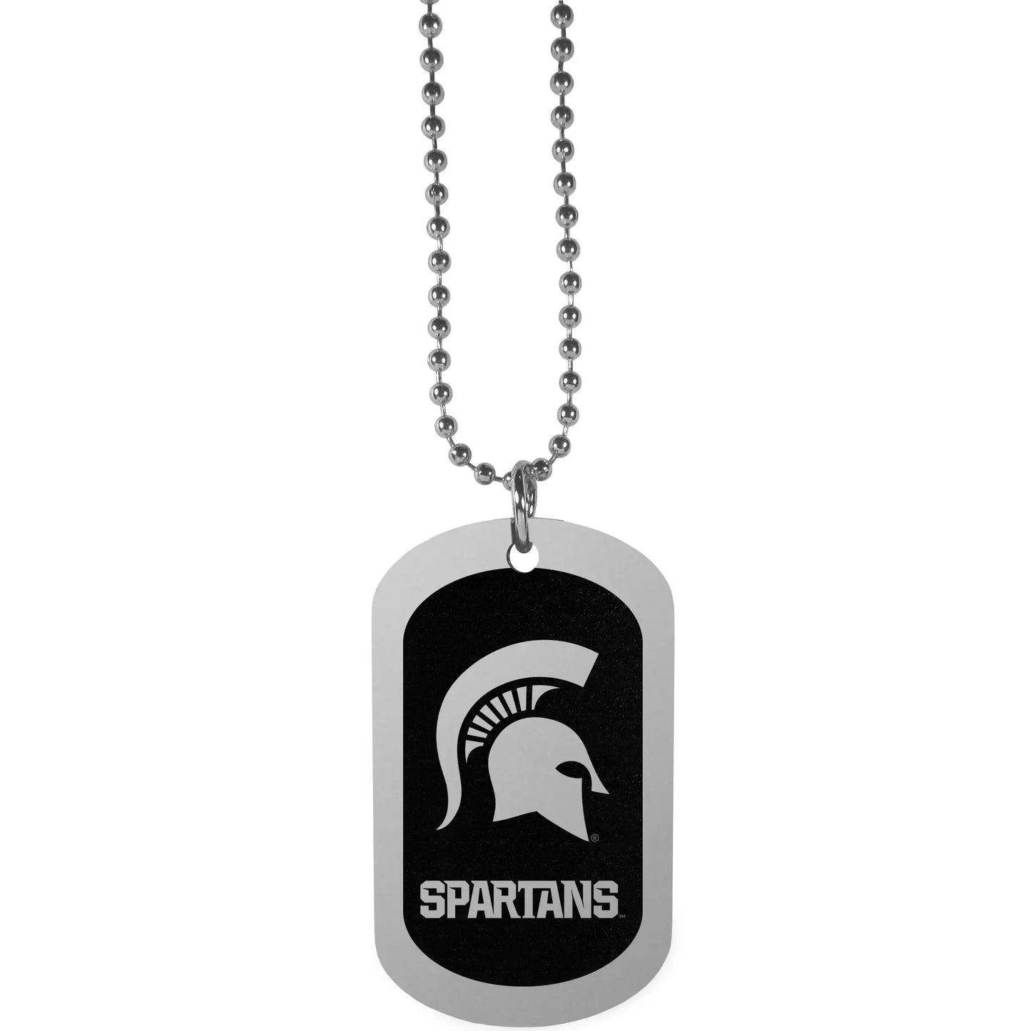 Michigan St. Spartans Chrome Tag Necklace - Michigan St. Spartans - Flyclothing LLC