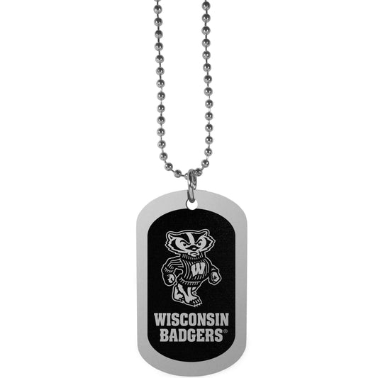Wisconsin Badgers Chrome Tag Necklace - Wisconsin Badgers - Flyclothing LLC
