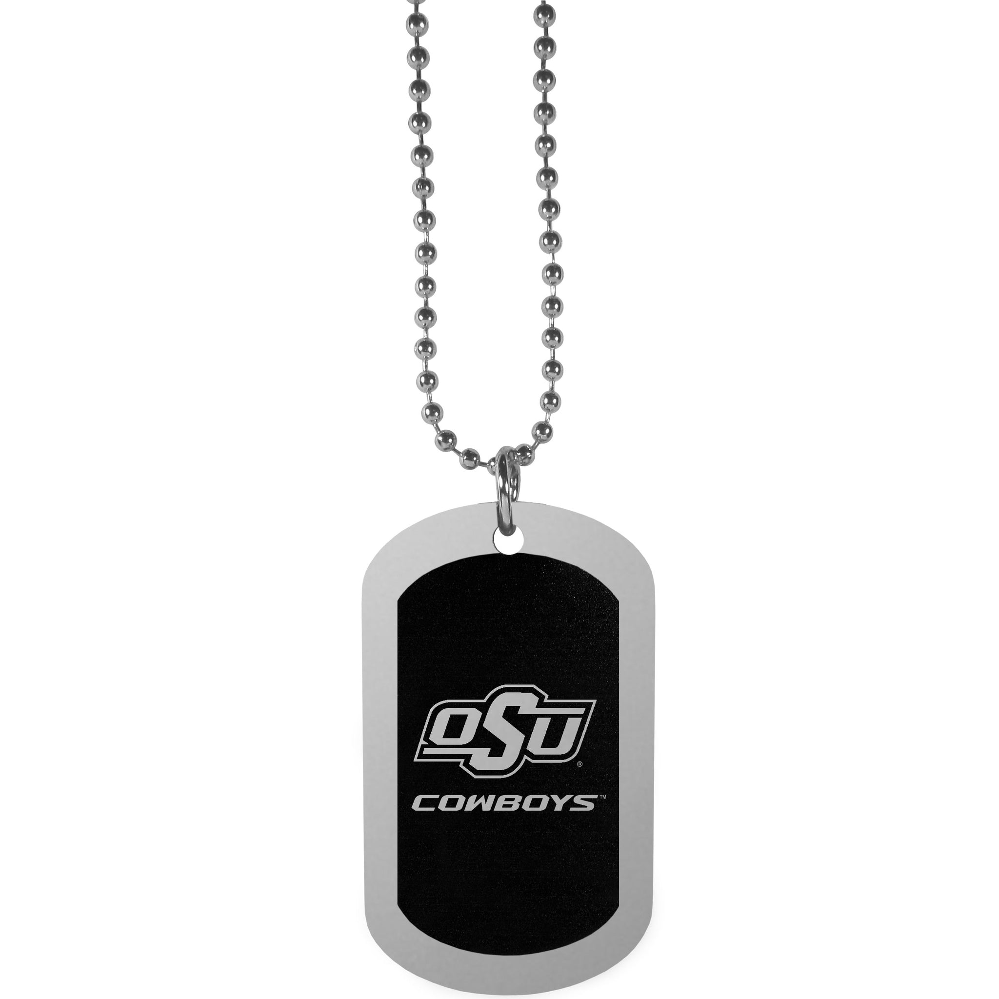 Oklahoma St. Cowboys Chrome Tag Necklace
