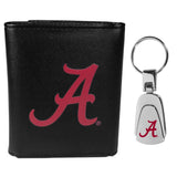 Alabama Crimson Tide Tri-fold Wallet & Steel Key Chain - Alabama Crimson Tide