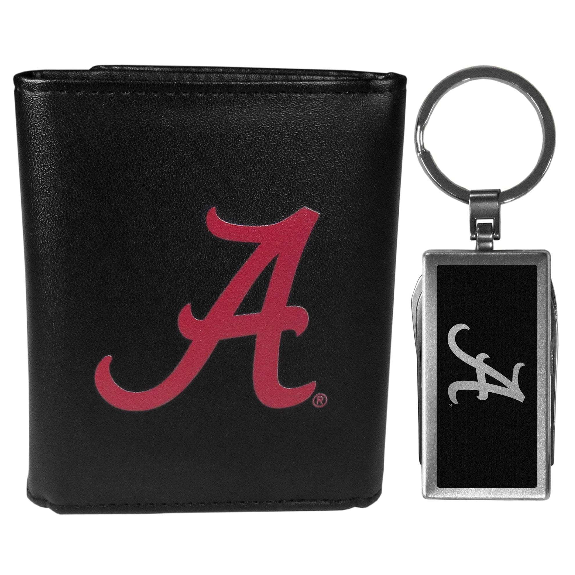 Alabama Crimson Tide Tri-fold Wallet & Multitool Key Chain, Black - Alabama Crimson Tide - Flyclothing LLC