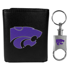 Kansas St. Wildcats Tri-fold Wallet & Valet Key Chain - Kansas St. Wildcats
