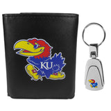 Kansas Jayhawks Tri-fold Wallet & Steel Key Chain - Kansas Jayhawks