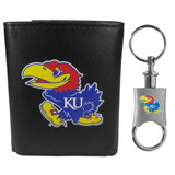 Kansas Jayhawks Tri-fold Wallet & Valet Key Chain - Kansas Jayhawks