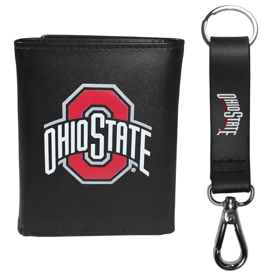Ohio St. Buckeyes Tri-fold Wallet & Strap Key Chain - Ohio State Buckeyes - Flyclothing LLC