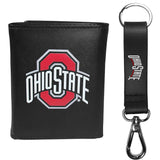 Ohio St. Buckeyes Tri-fold Wallet & Strap Key Chain - Ohio St. Buckeyes - Flyclothing LLC