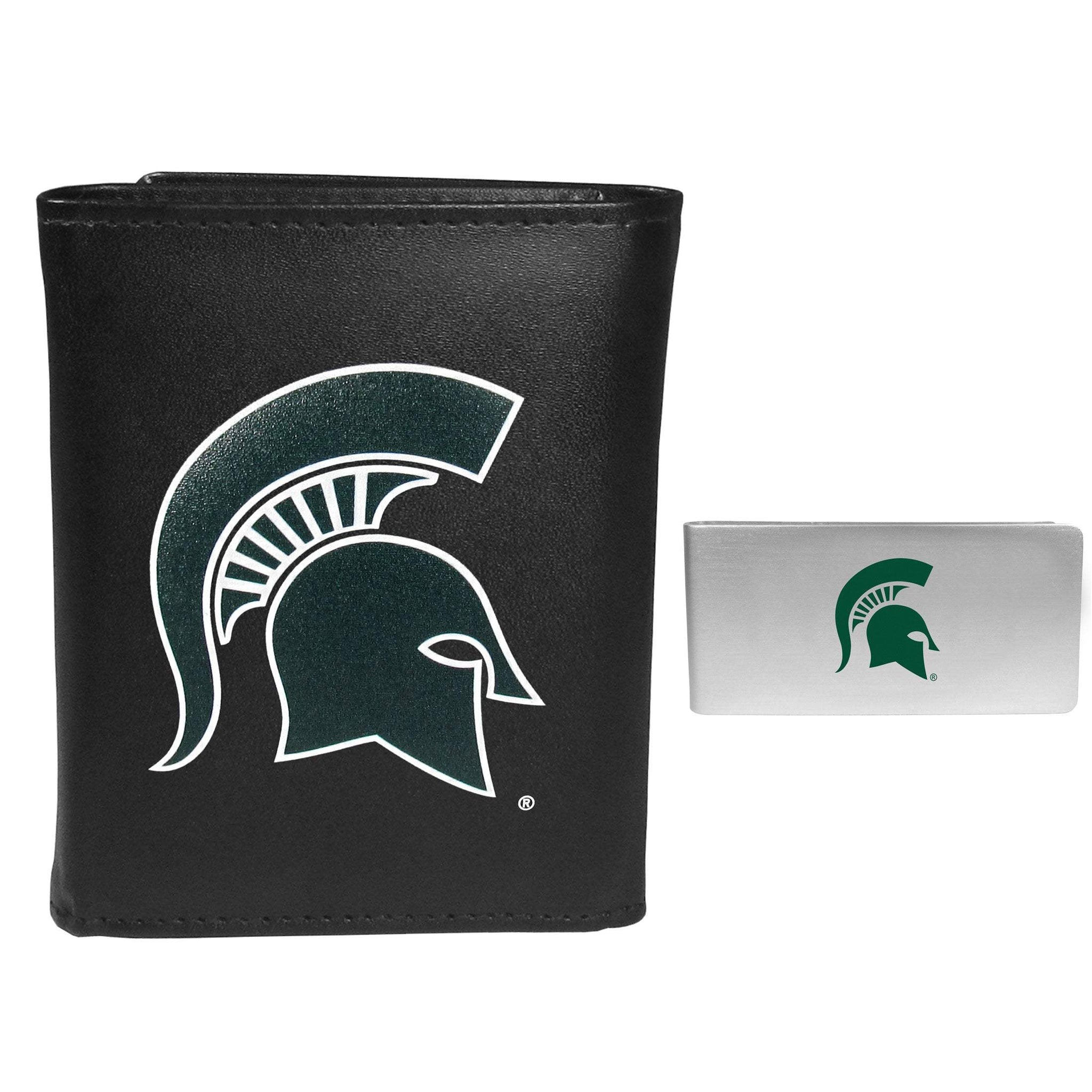 Michigan St. Spartans Tri-fold Wallet & Money Clip - Michigan St. Spartans - Flyclothing LLC