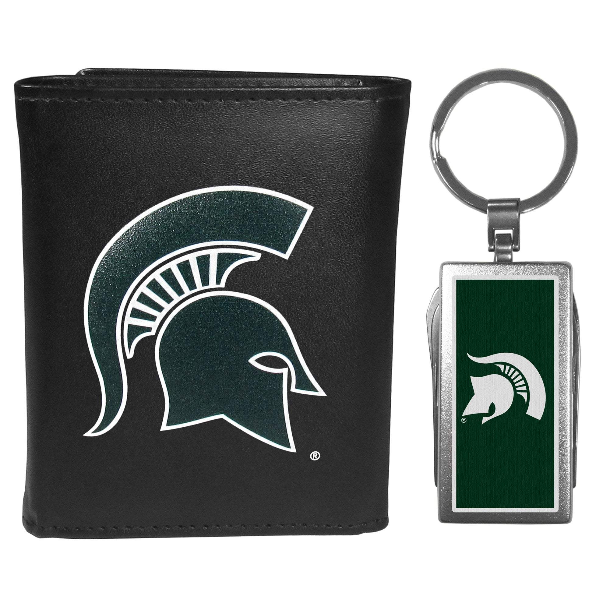 Michigan St. Spartans Tri-fold Wallet & Multitool Key Chain - Michigan St. Spartans - Flyclothing LLC