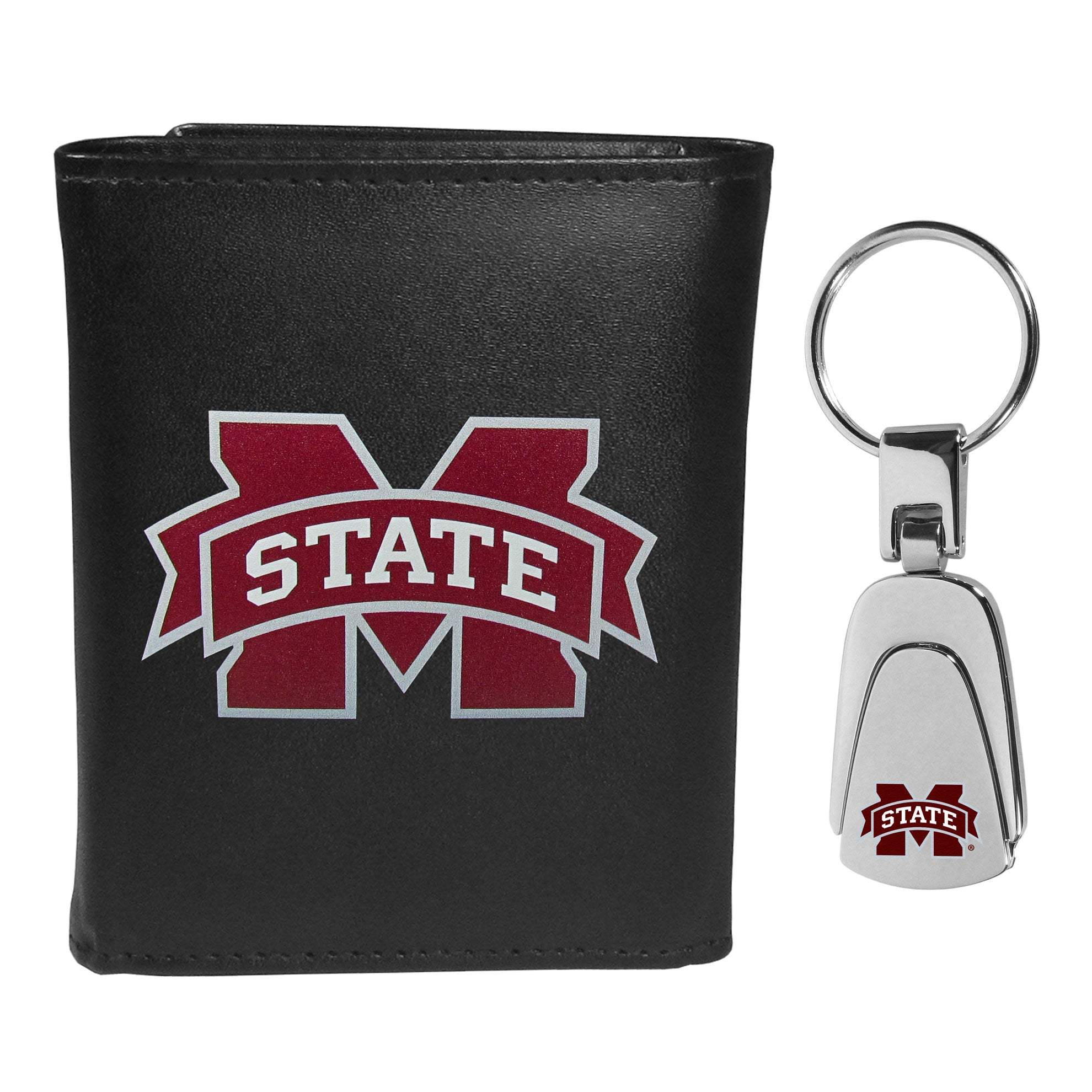 Mississippi St. Bulldogs Tri-fold Wallet & Steel Key Chain - Mississippi St. Bulldogs - Flyclothing LLC