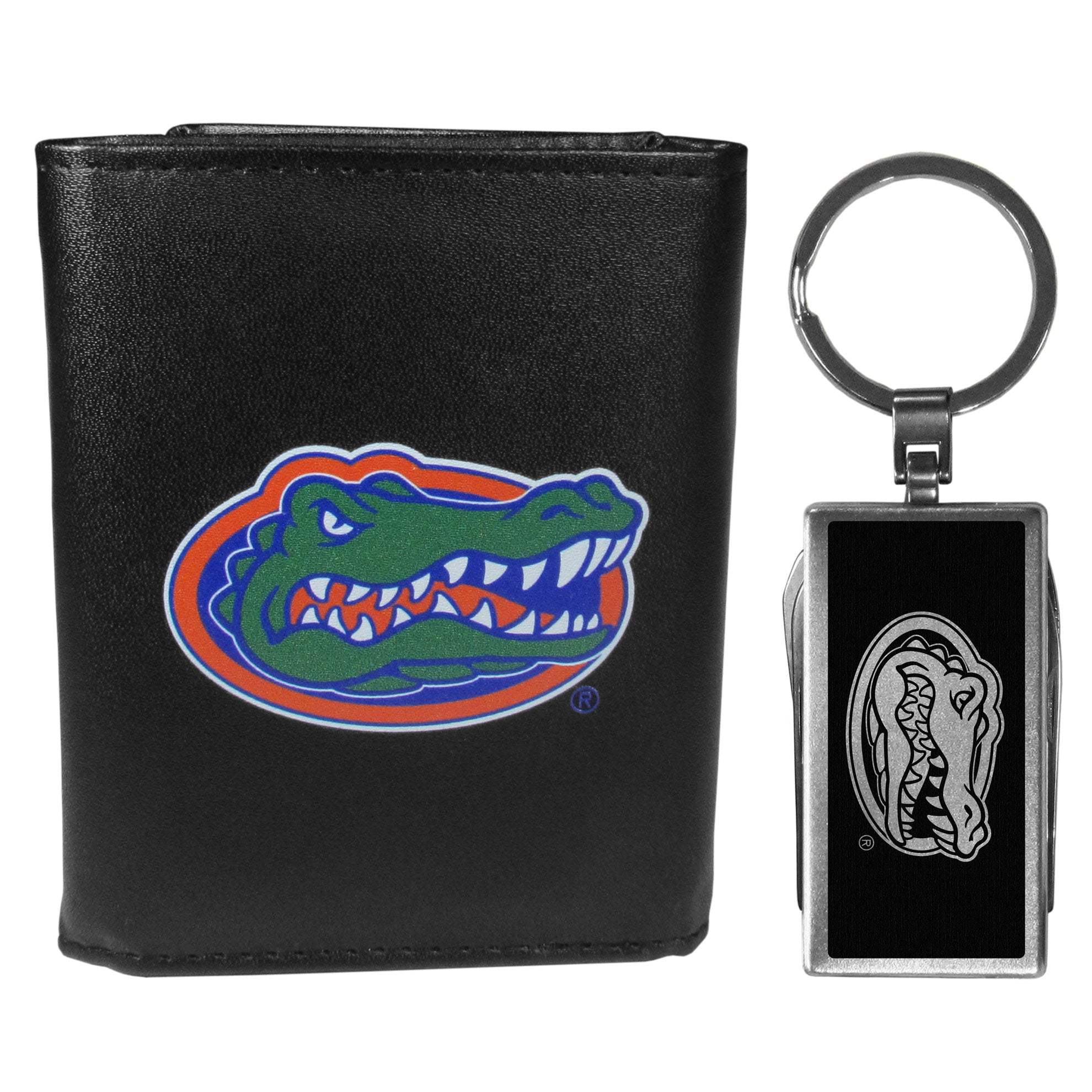 Florida Gators Tri-fold Wallet & Multitool Key Chain, Black - Florida Gators - Flyclothing LLC
