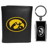 Iowa Hawkeyes Tri-fold Wallet & Multitool Key Chain, Black - Iowa Hawkeyes