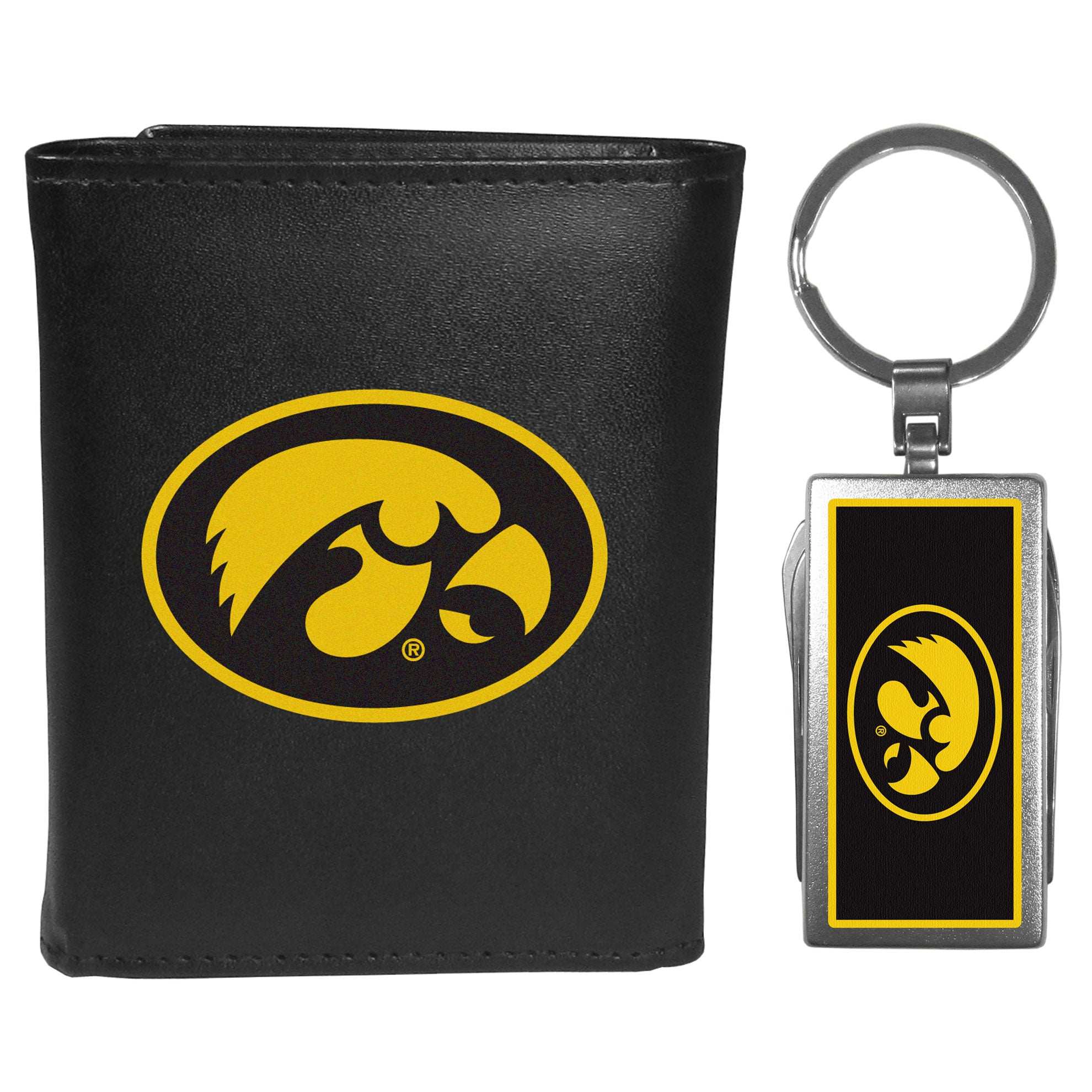 Iowa Hawkeyes Tri-fold Wallet & Multitool Key Chain - Iowa Hawkeyes - Flyclothing LLC