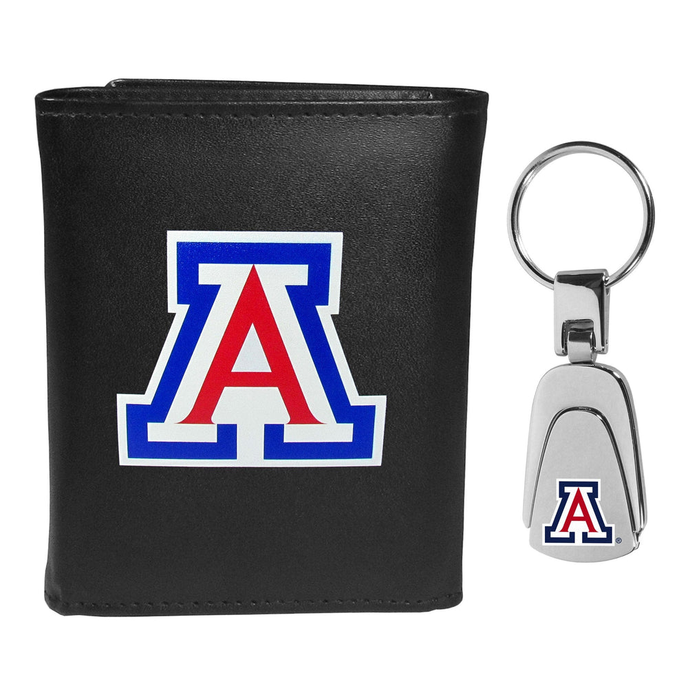 Arizona Wildcats Tri-fold Wallet & Steel Key Chain - Arizona Wildcats
