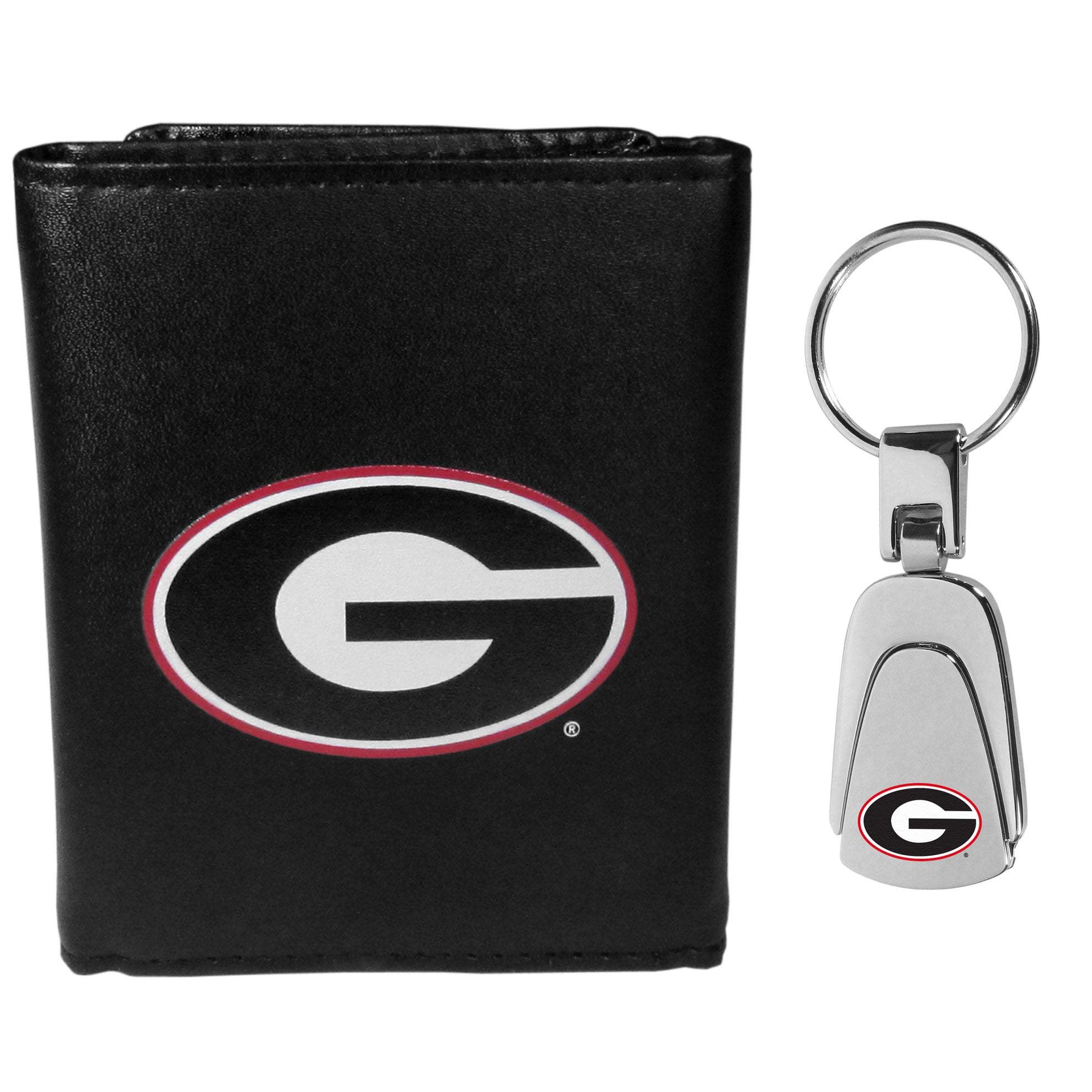 Georgia Bulldogs Tri-fold Wallet & Steel Key Chain - Georgia Bulldogs - Flyclothing LLC