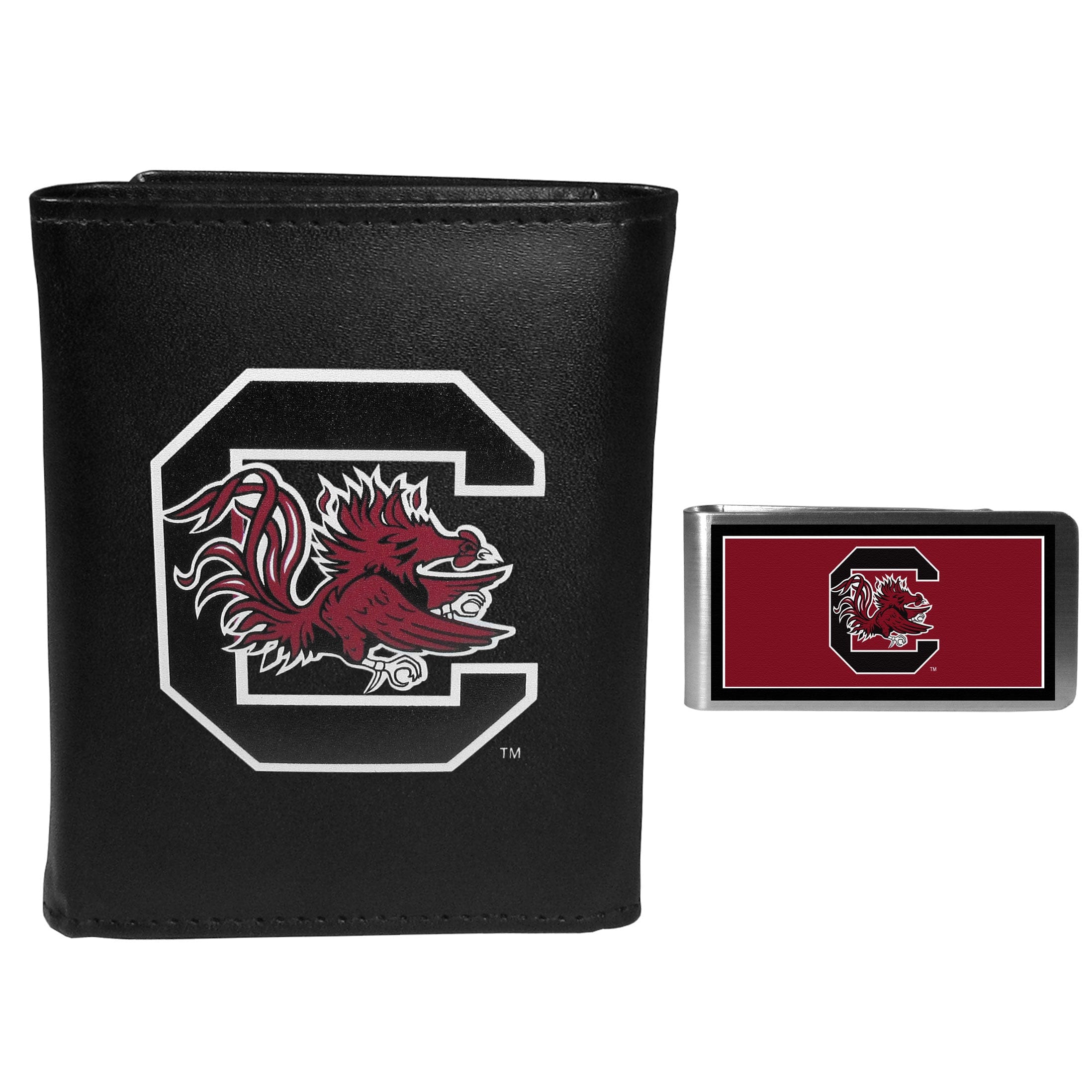 S. Carolina Gamecocks Tri-fold Wallet & Color Money Clip - S. Carolina Gamecocks