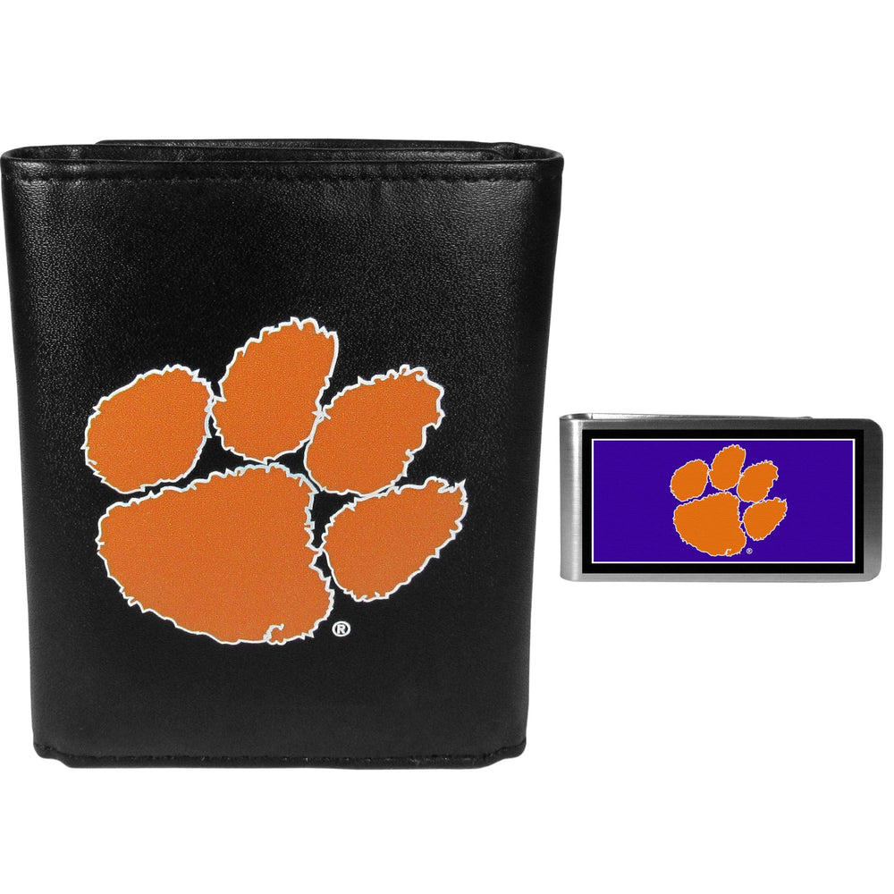 Clemson Tigers Tri-fold Wallet & Color Money Clip - Clemson Tigers