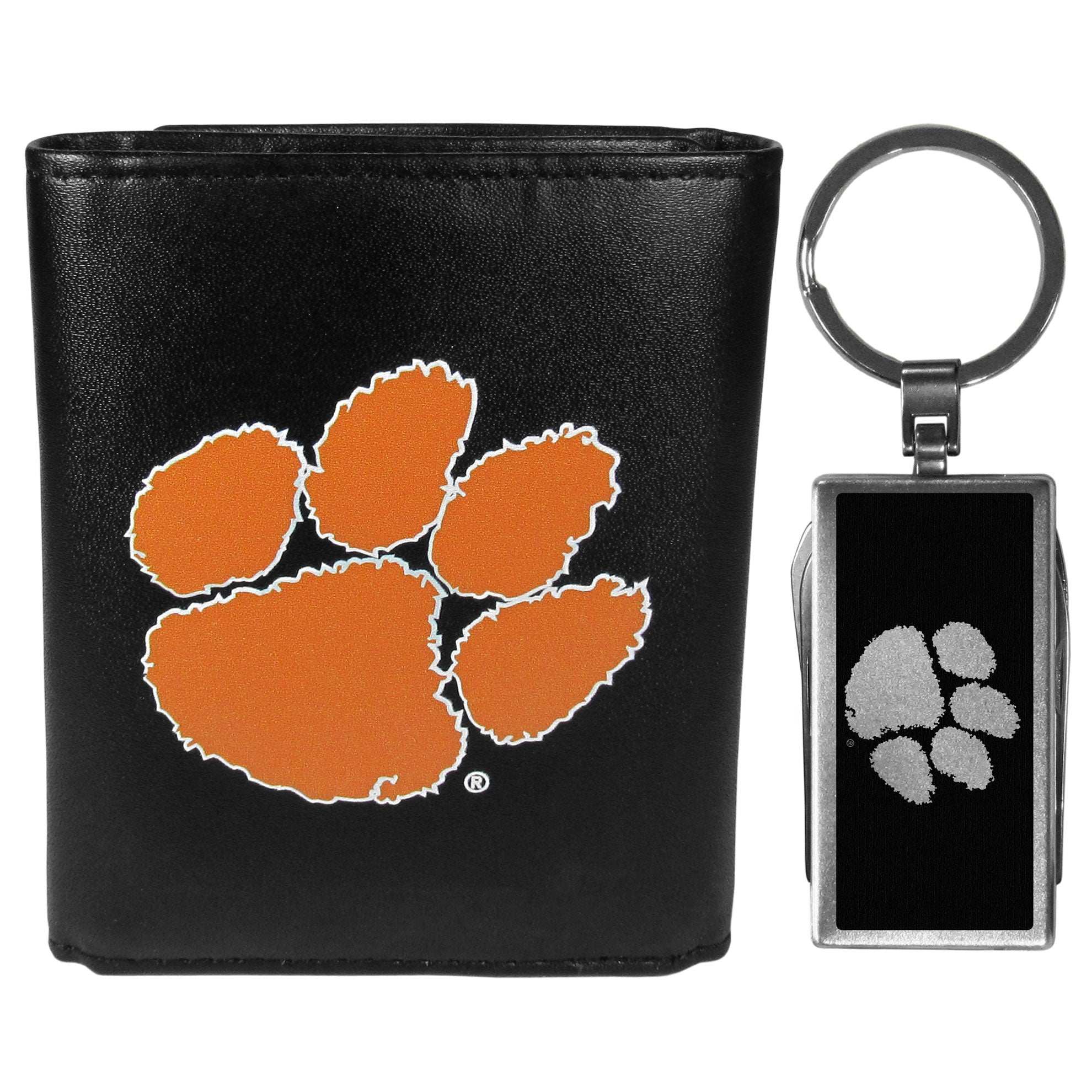 Clemson Tigers Tri-fold Wallet & Multitool Key Chain, Black - Clemson Tigers - Flyclothing LLC