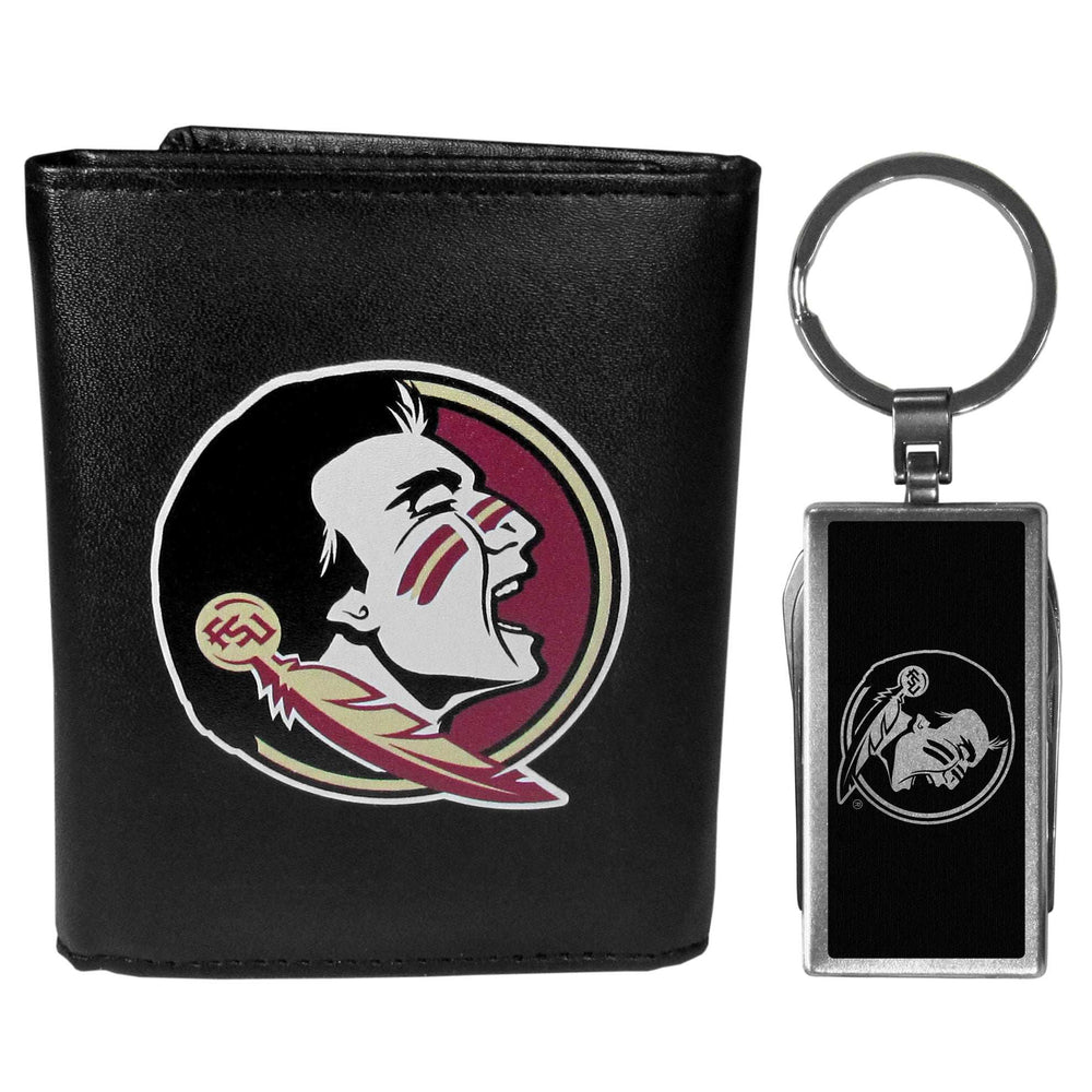 Florida St. Seminoles Tri-fold Wallet & Multitool Key Chain, Black - Florida St. Seminoles - Flyclothing LLC