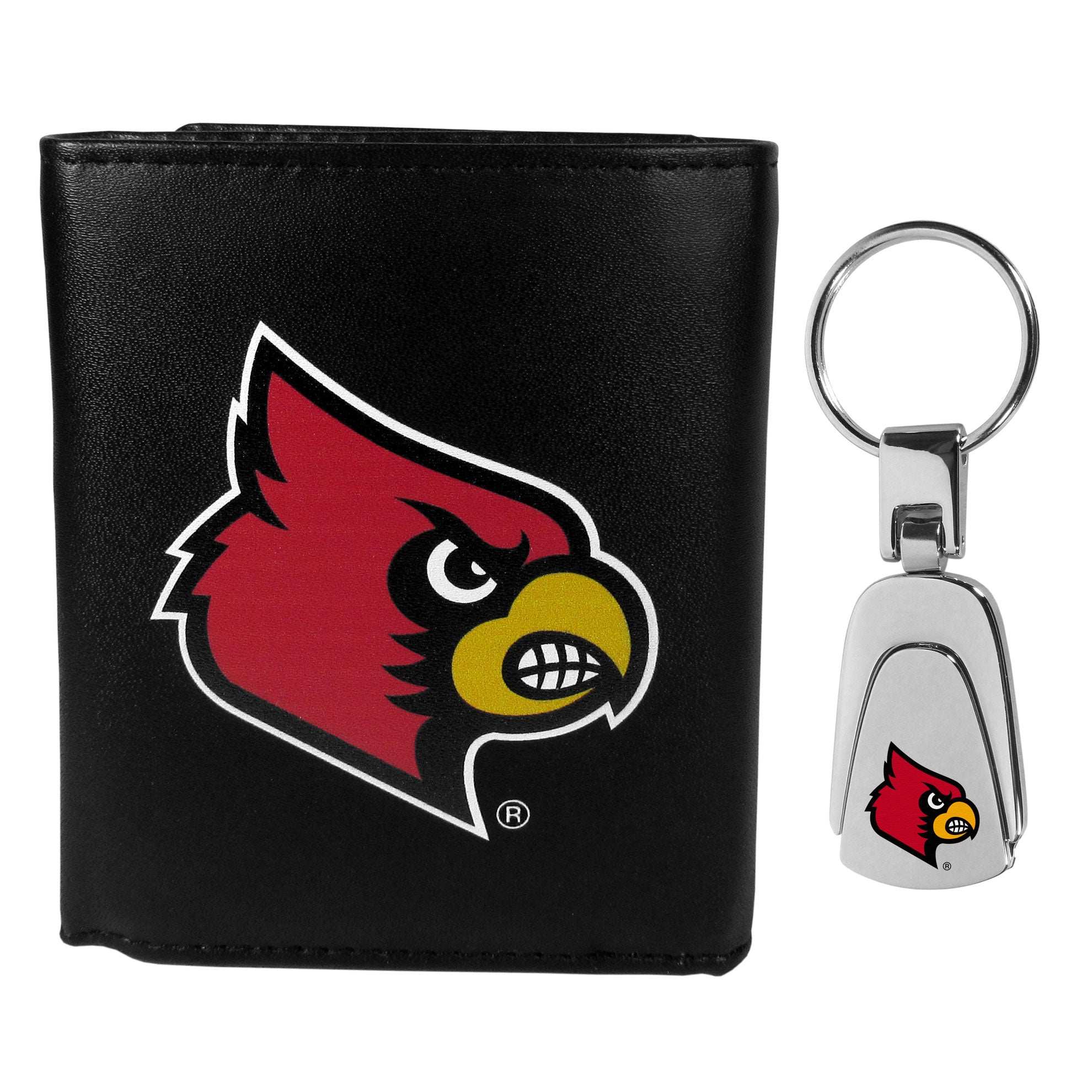 Louisville Cardinals Tri-fold Wallet & Steel Key Chain - Louisville Cardinals - Flyclothing LLC