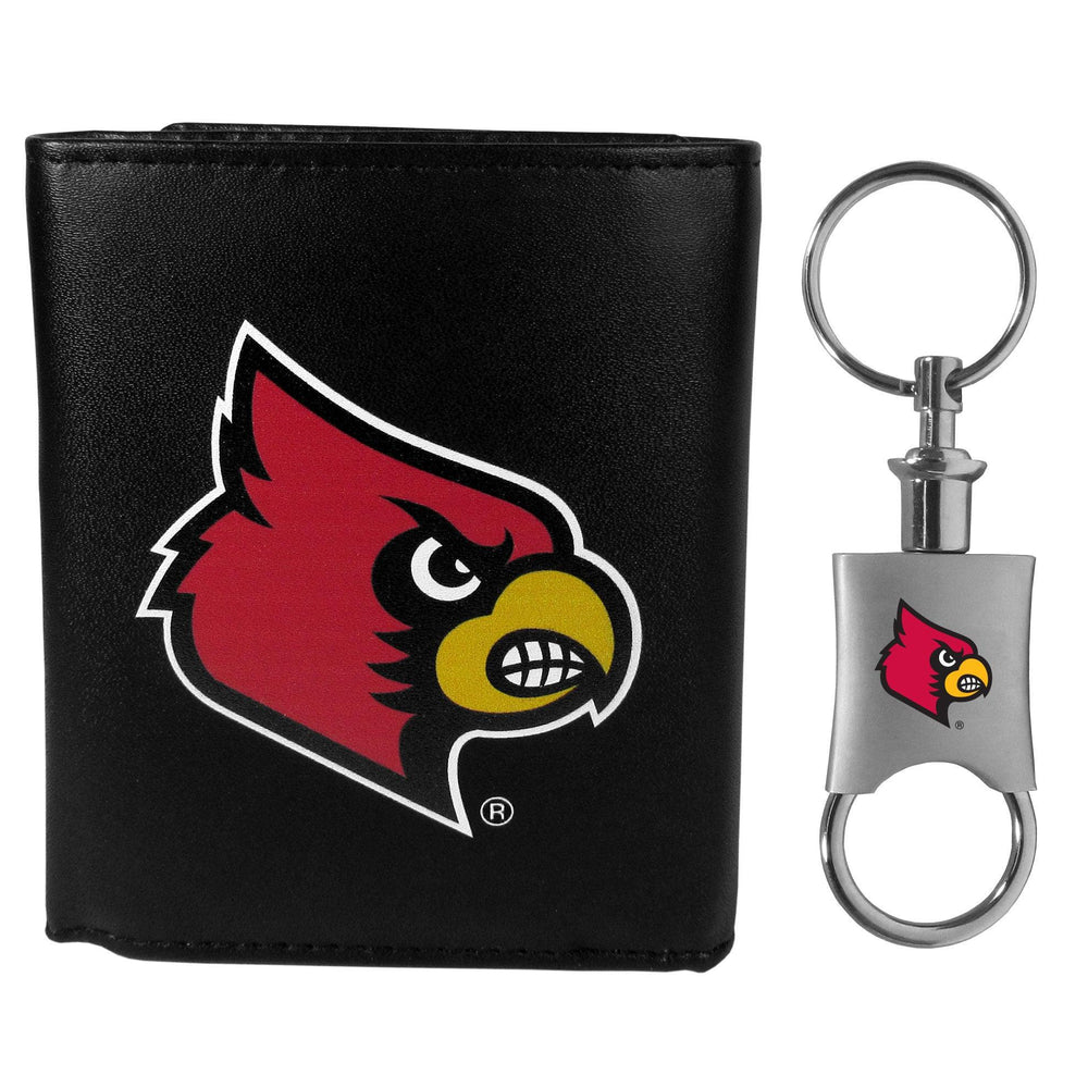 Louisville Cardinals Tri-fold Wallet & Valet Key Chain - Siskiyou Buckle