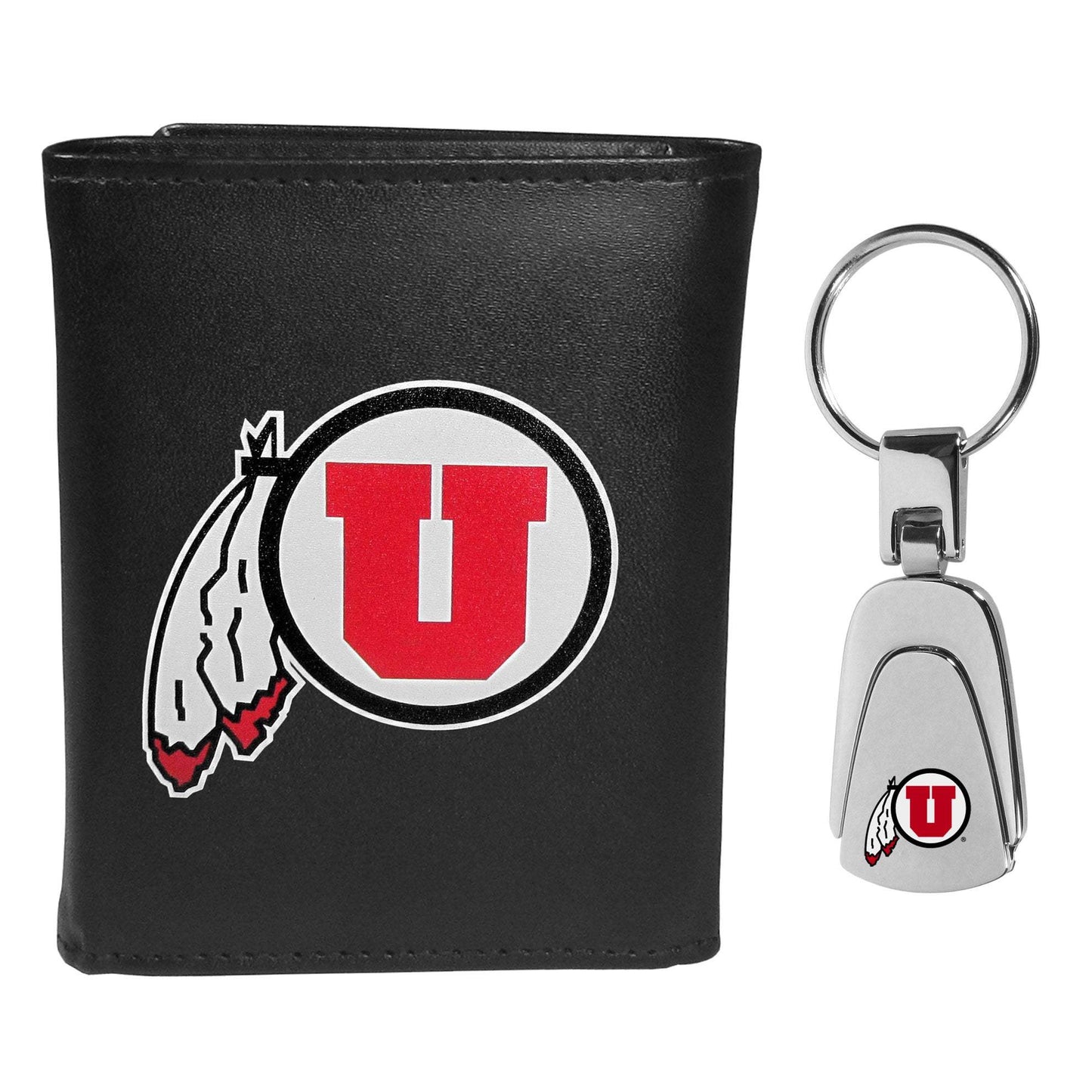 Utah Utes Tri-fold Wallet & Steel Key Chain - Utah Utes - Flyclothing LLC