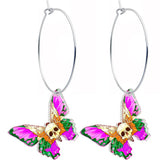 Butterfly Skull Hoop Earrings by Onyx O - BodyCandy - Flyclothing LLC