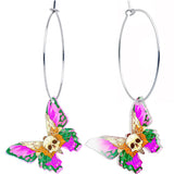 Butterfly Skull Hoop Earrings by Onyx O - BodyCandy - Flyclothing LLC