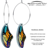 Butterfly Wing Hoop Earrings by Onyx O - BodyCandy - Flyclothing LLC