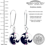 Cute Kitty Cat Yin Yang Dangle Earrings by Onyx O - BodyCandy - Flyclothing LLC