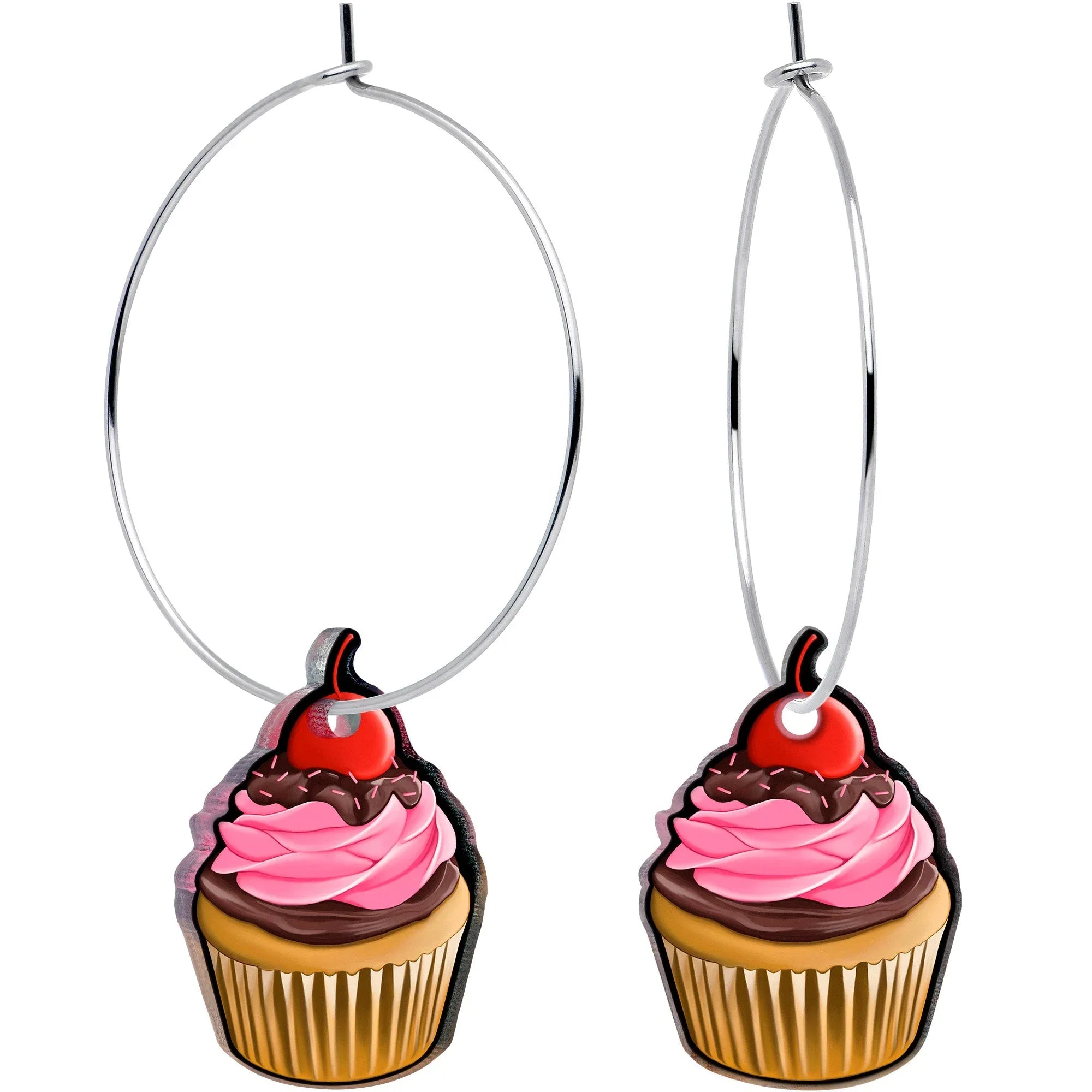Valentine Cupcake Hoop Earrings by Onyx O - BodyCandy - Flyclothing LLC