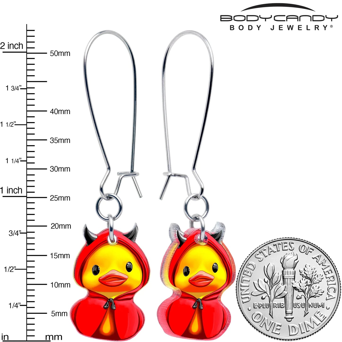 Hot Litle Devil Duck Dangle Earrings by Onyx O - BodyCandy - Flyclothing LLC