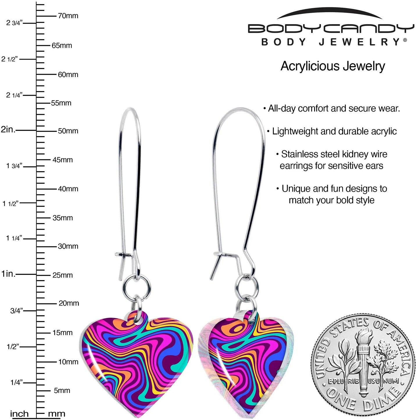 Swirling Heart Dangle Earrings by Onyx O - BodyCandy - Flyclothing LLC