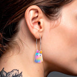 Iridescent Ghost Girl Hoop Earrings by Onyx O - BodyCandy - Flyclothing LLC