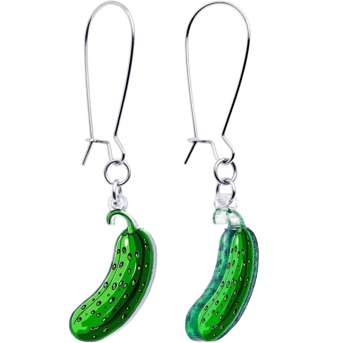 Acrylicious Funky Green Pickle Earrings by Onyx O - BodyCandy - Flyclothing LLC