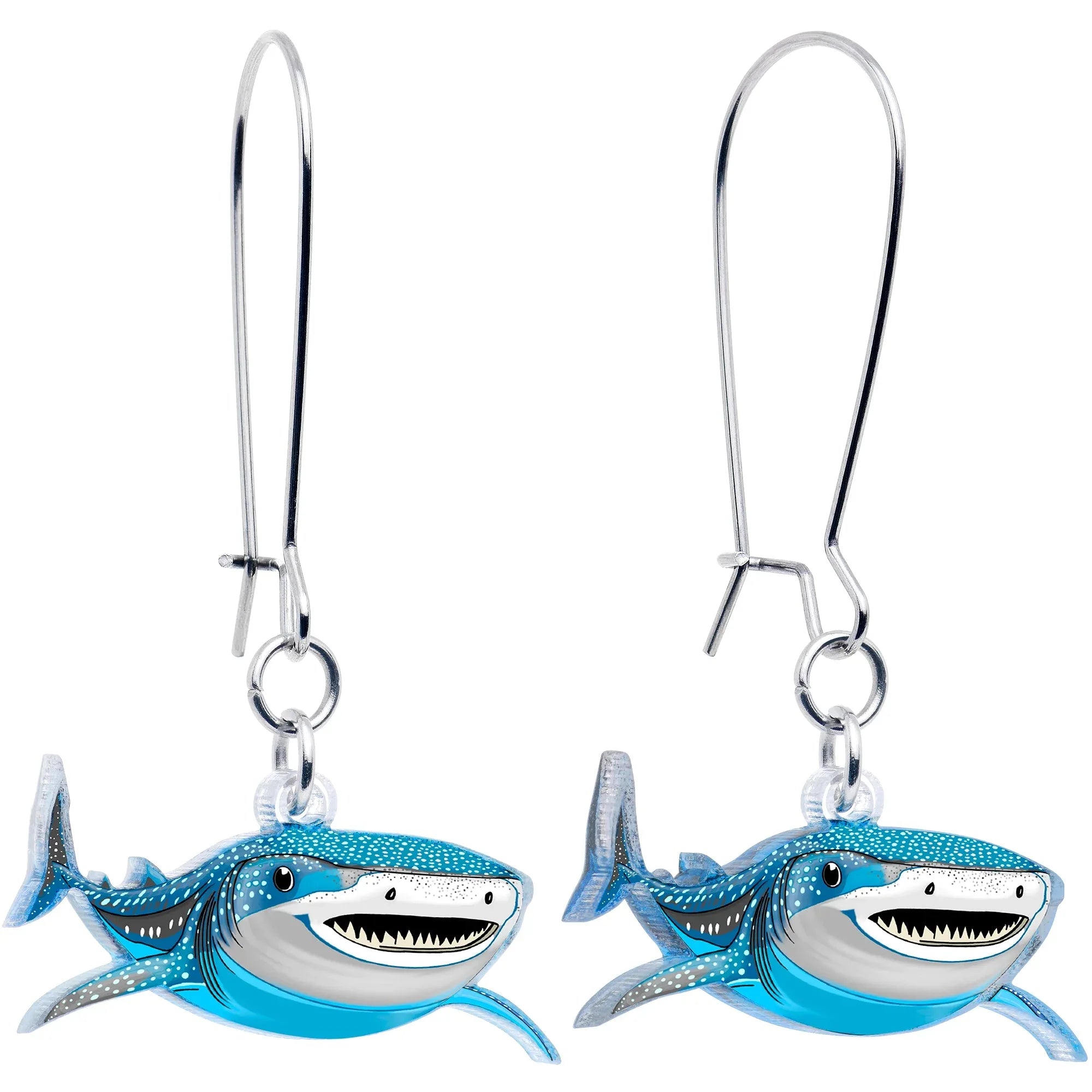Acrylicious Attack Swimming Shark Dangle Earrings by Onyx O - BodyCandy - Flyclothing LLC