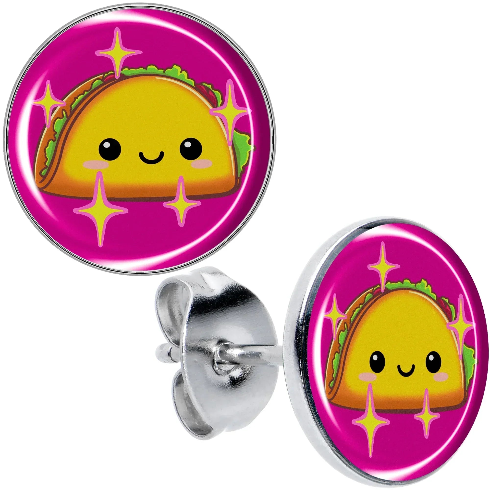 Mexican Fiesta Cute Taco Stud Earrings by Onyx O - BodyCandy - Flyclothing LLC