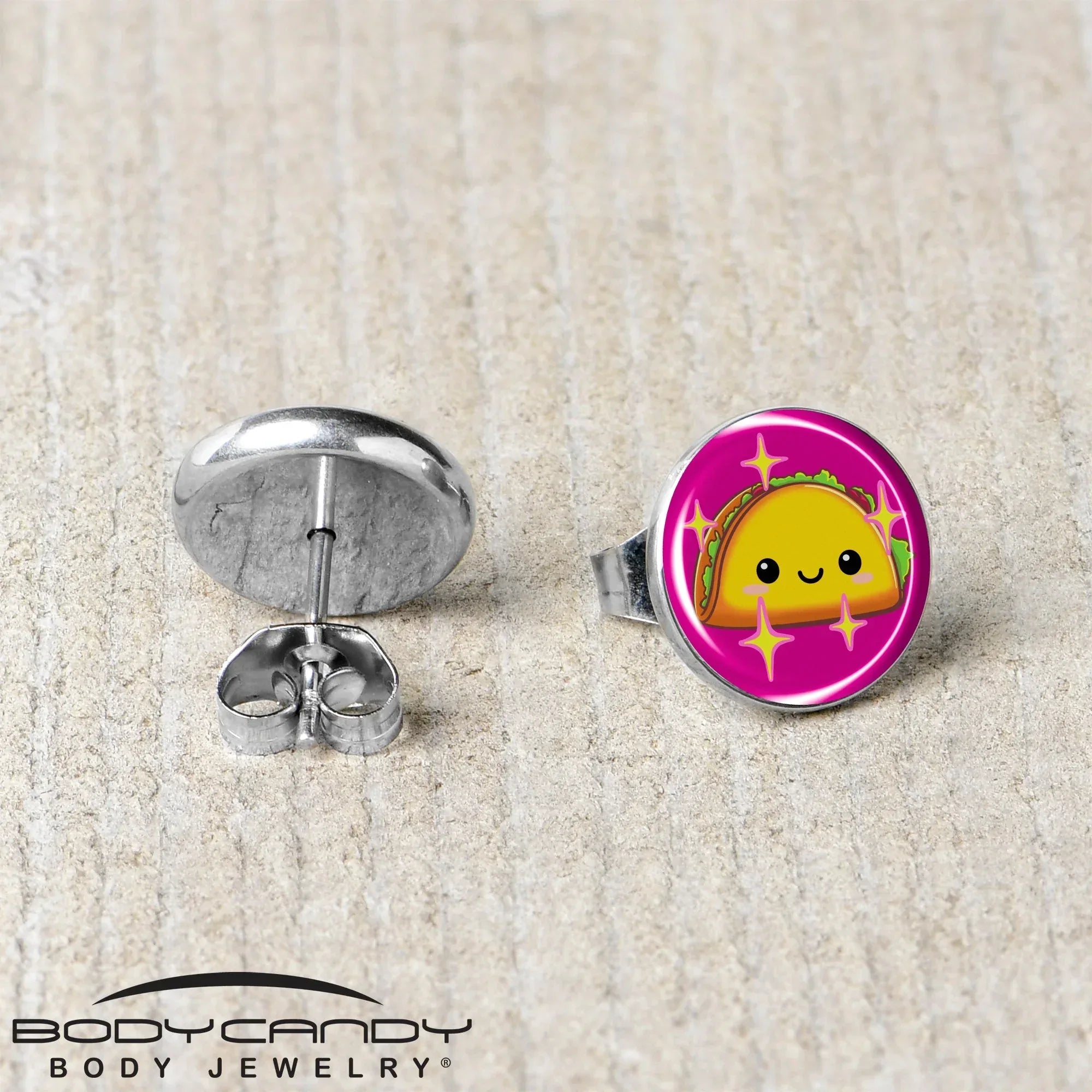 Mexican Fiesta Cute Taco Stud Earrings by Onyx O - BodyCandy - Flyclothing LLC