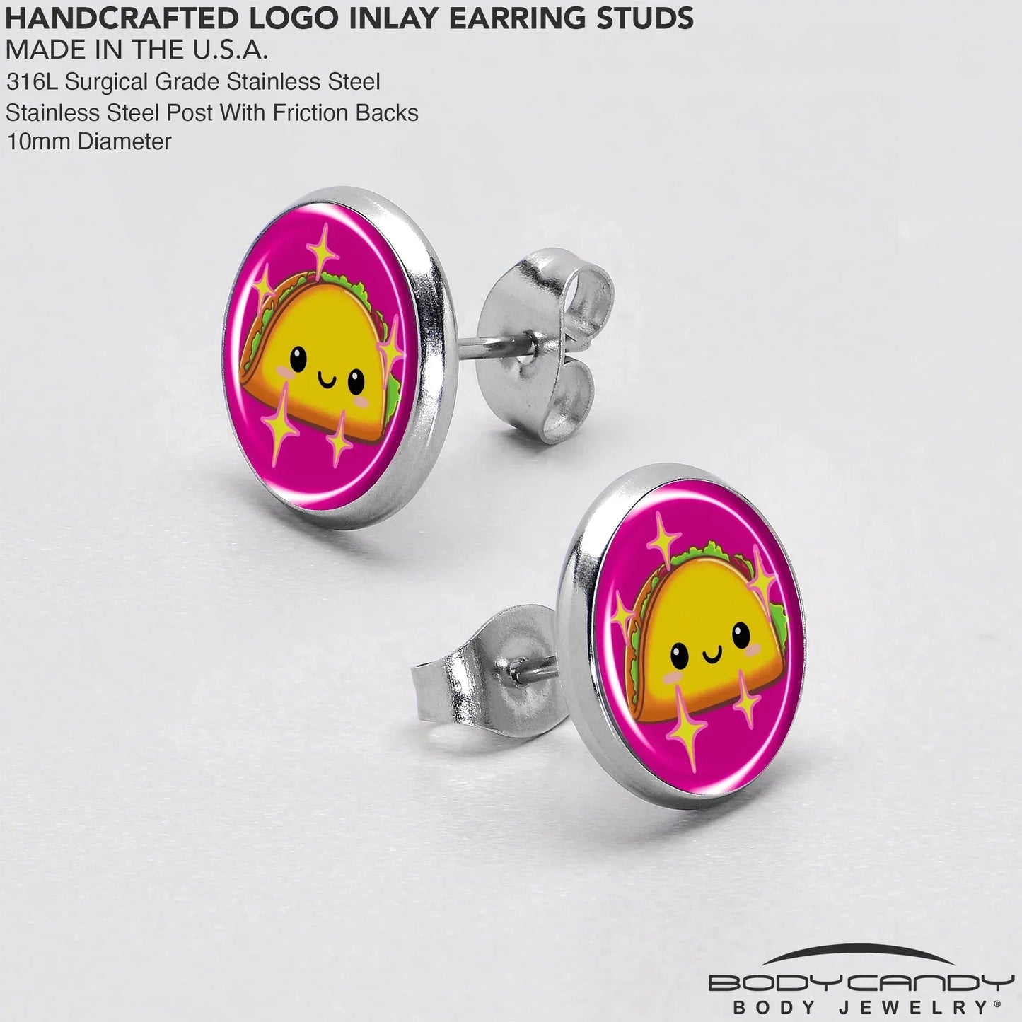 Mexican Fiesta Cute Taco Stud Earrings by Onyx O - BodyCandy - Flyclothing LLC