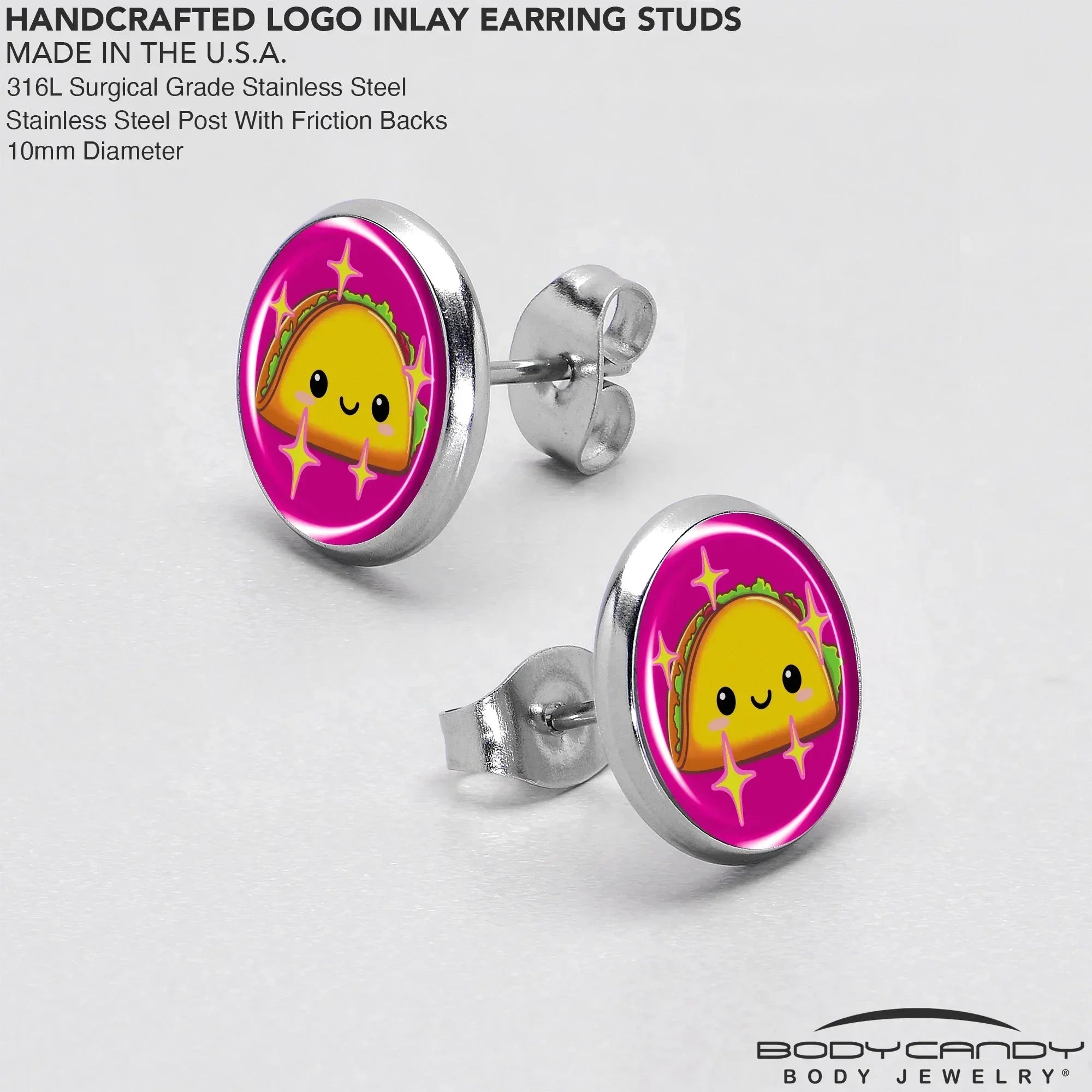 Mexican Fiesta Cute Taco Stud Earrings by Onyx O - BodyCandy - Flyclothing LLC