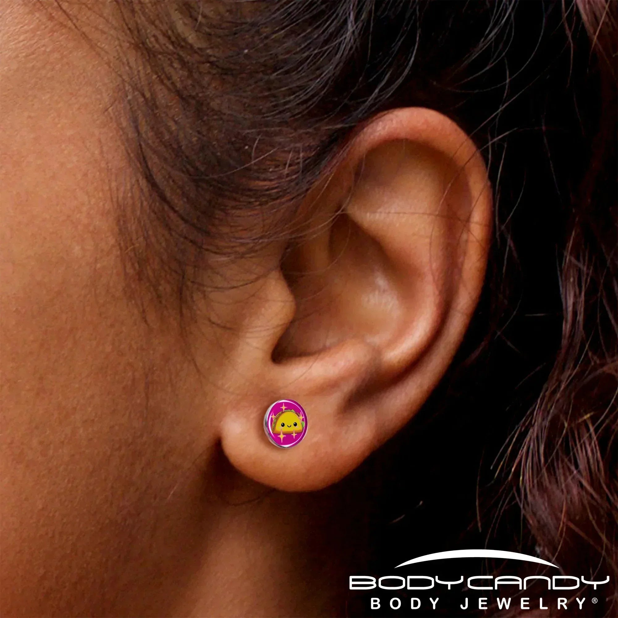 Mexican Fiesta Cute Taco Stud Earrings by Onyx O - BodyCandy - Flyclothing LLC
