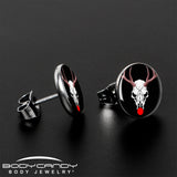 Holiday Dead Nosed Reindeer Stud Earrings by Onyx O